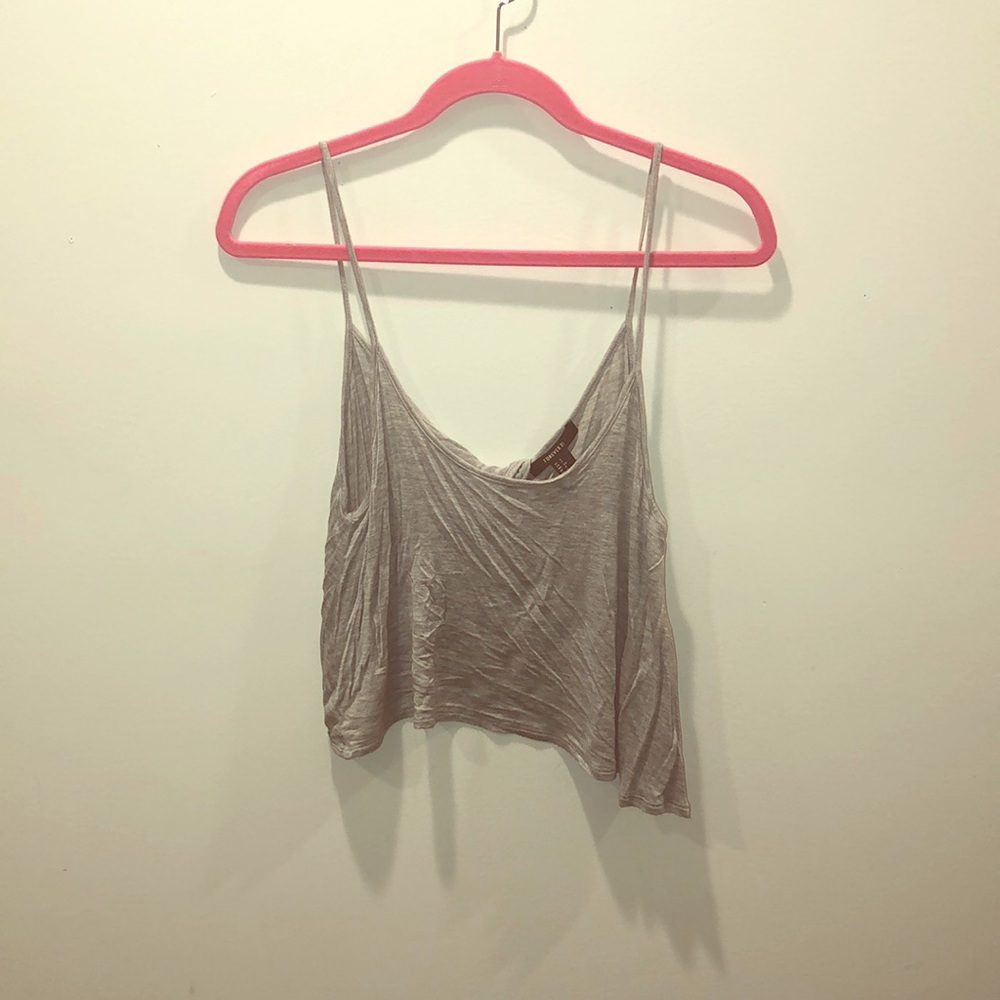 Grey Crop Top With Open Back Detail